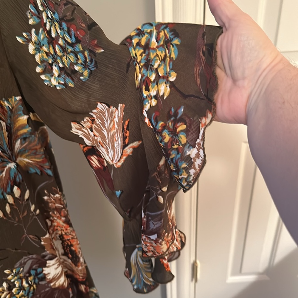 Umgee floral bell sleeve swing dress/tunic size small 🧡 - Picture 3 of 15
